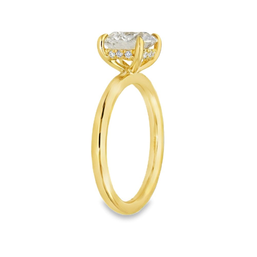 2.08ct Yellow Gold Round Diamond Engagement Ring - F/VS2