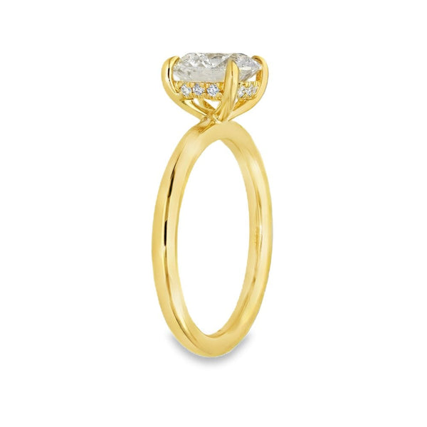 2.08ct Yellow Gold Round Diamond Engagement Ring - F/VS2