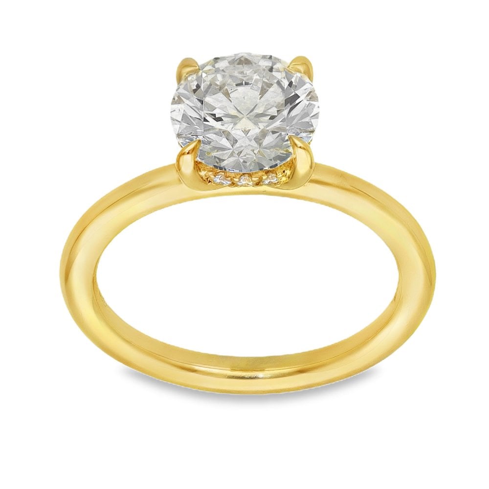 2.08ct Yellow Gold Round Diamond Engagement Ring - F/VS2