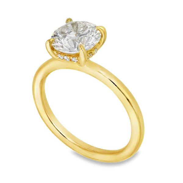 2.08ct Yellow Gold Round Diamond Engagement Ring - F/VS2
