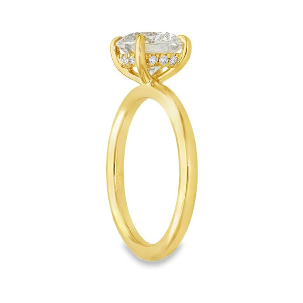 2.08ct Yellow Gold Round Diamond Engagement Ring - F/VS2
