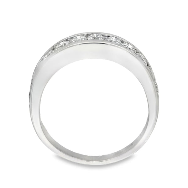 18ct White Gold Diamond Half-Eternity Ring - Size P - 1.00ct