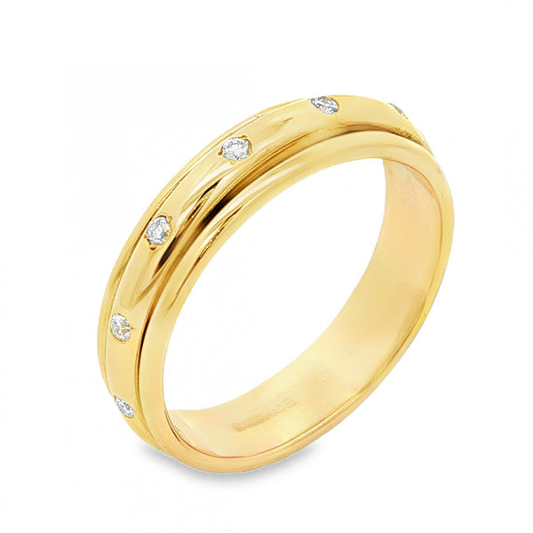 14ct Yellow Gold Diamond Spinner Wedding Band - Size Y - 0.50ct
