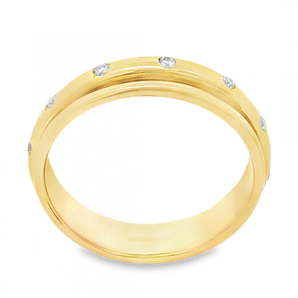 14ct Yellow Gold Diamond Spinner Wedding Band - Size Y - 0.50ct