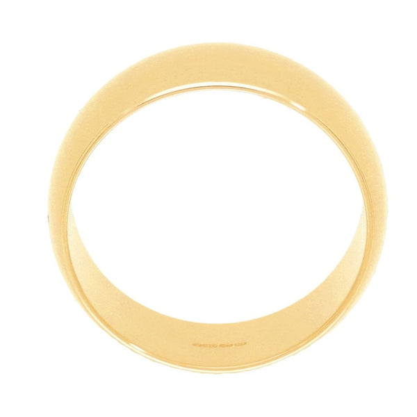9ct Yellow Gold Plain Wedding Band - Size W - 8mm