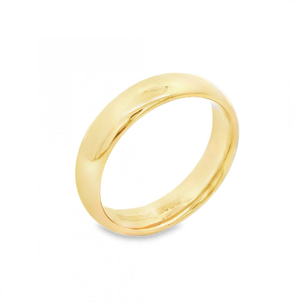9ct Yellow Gold Court Wedding Band - Size M½ - 4.5mm