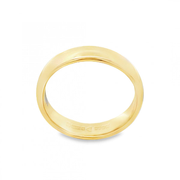 9ct Yellow Gold Court Wedding Band - Size M½ - 4.5mm