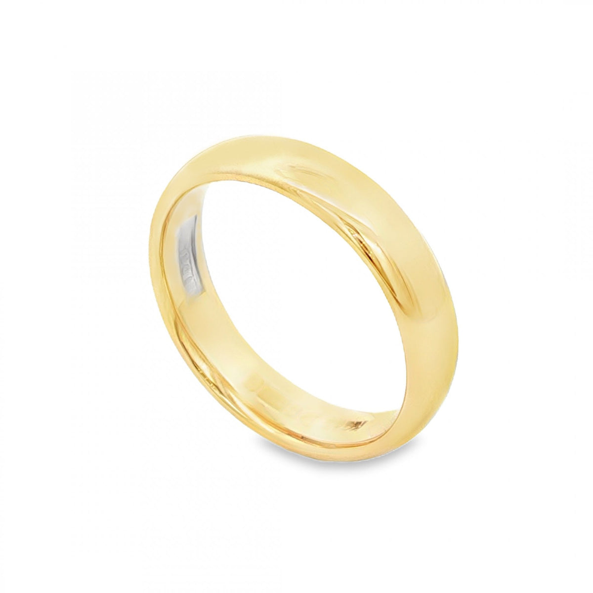 9ct Yellow Gold Court Wedding Band - Size M½ - 4.5mm