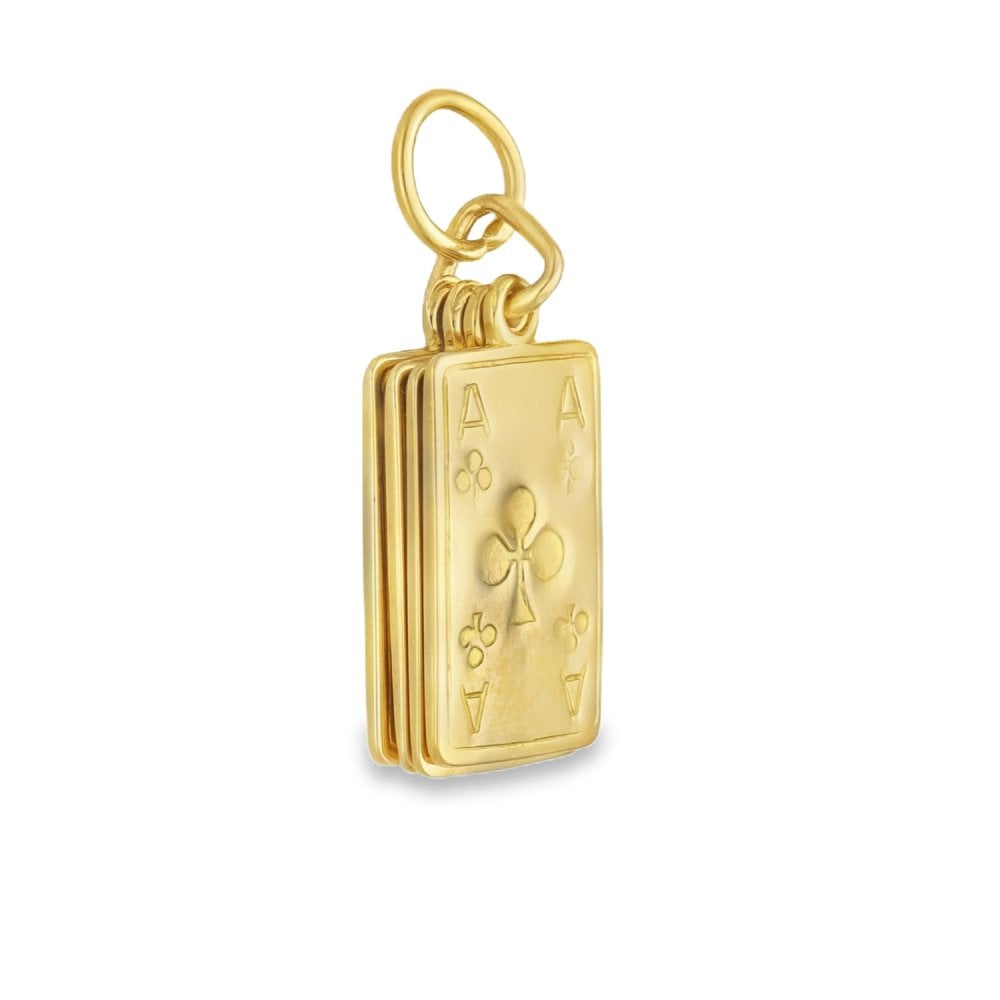 9ct Yellow Gold Four Aces Pendant - 11x19x3.5mm - 6.7g