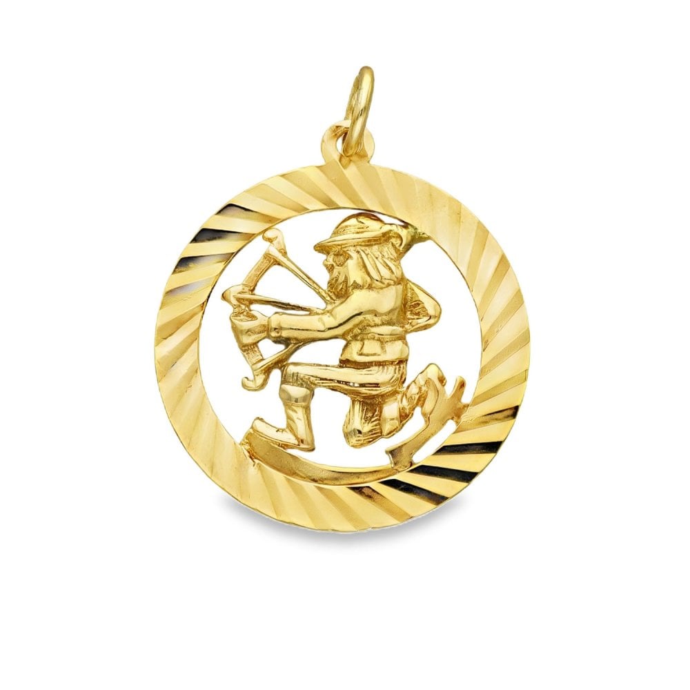 9ct Yellow Gold Robin Hood Pendant - 24x27x2mm - 2.3g