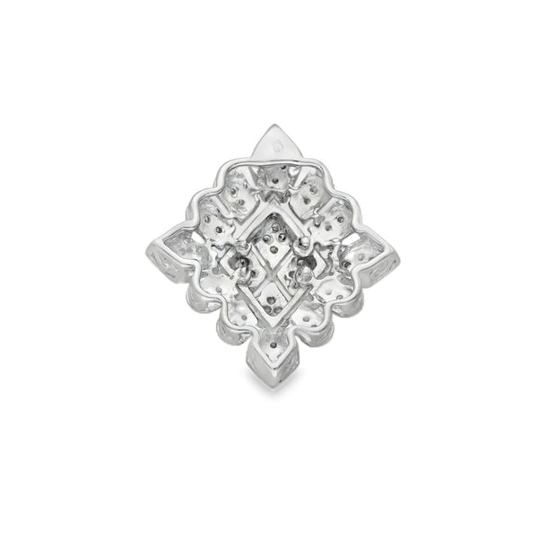 9ct White Gold Diamond-Shaped Diamond Pendant -20x23x7mm -0.24ct
