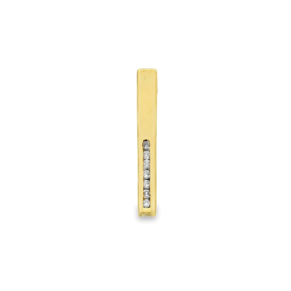 9ct Yellow Gold Diamond Stick Pendant - 3.5x26x3.5mm - 0.10ct