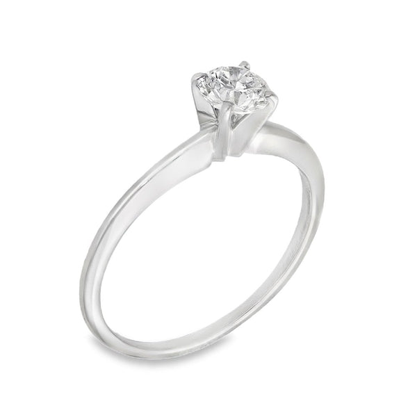 18ct White Gold Diamond Engagement Ring - Size M - 0.42ct