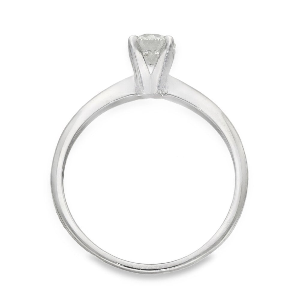 18ct White Gold Diamond Engagement Ring - Size M - 0.42ct