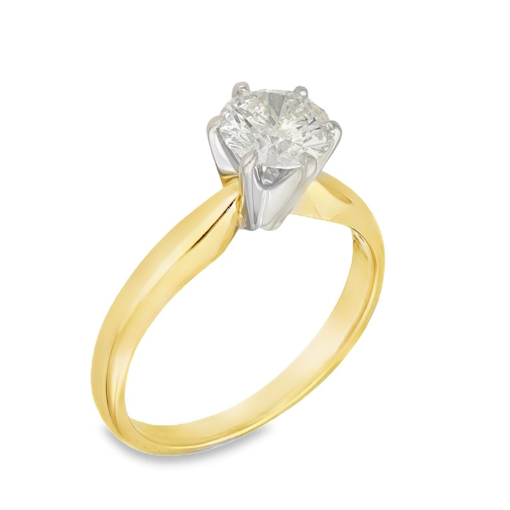 18ct Yellow Gold Diamond Solitaire Engagement Ring - 0.81ct