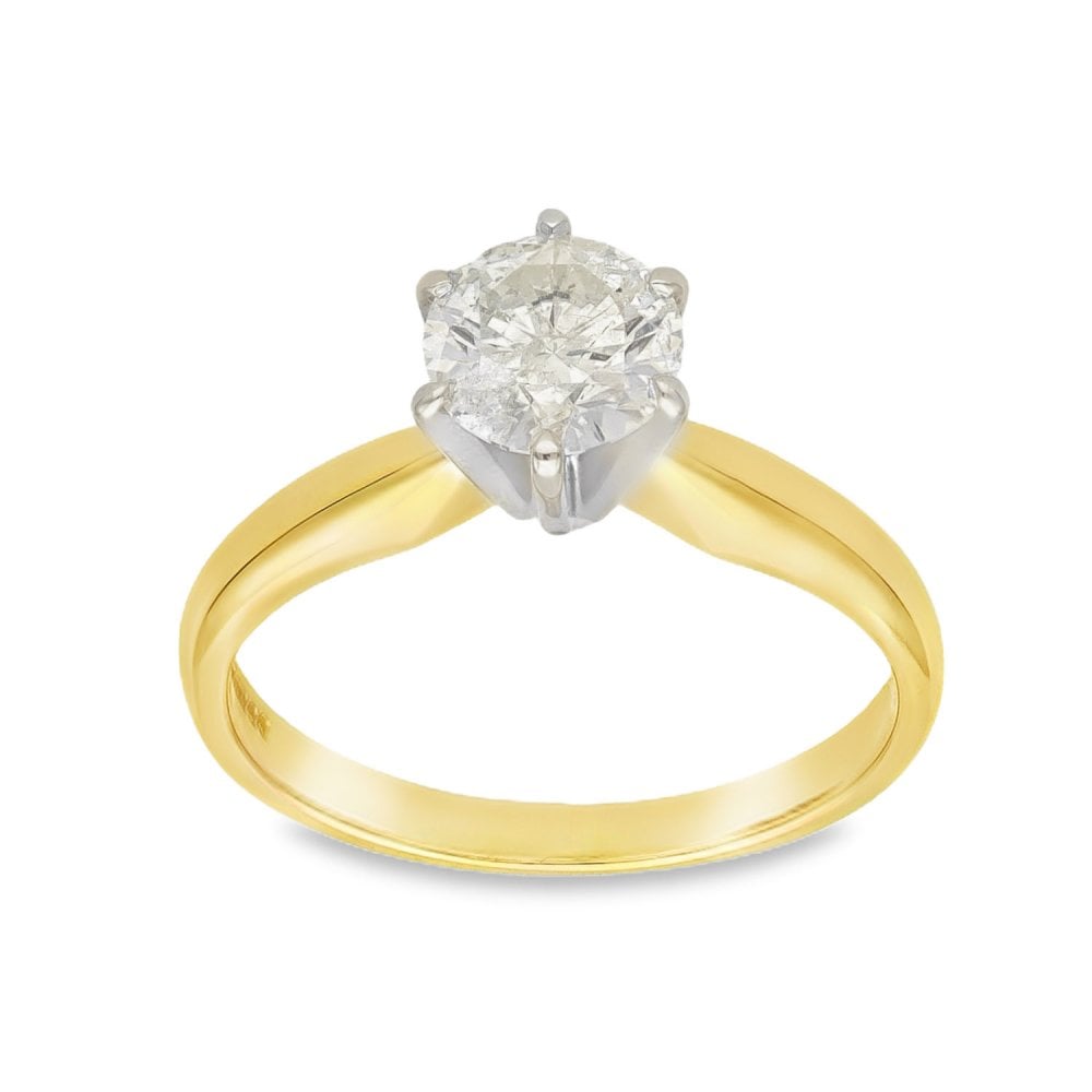 18ct Yellow Gold Diamond Solitaire Engagement Ring - 0.81ct