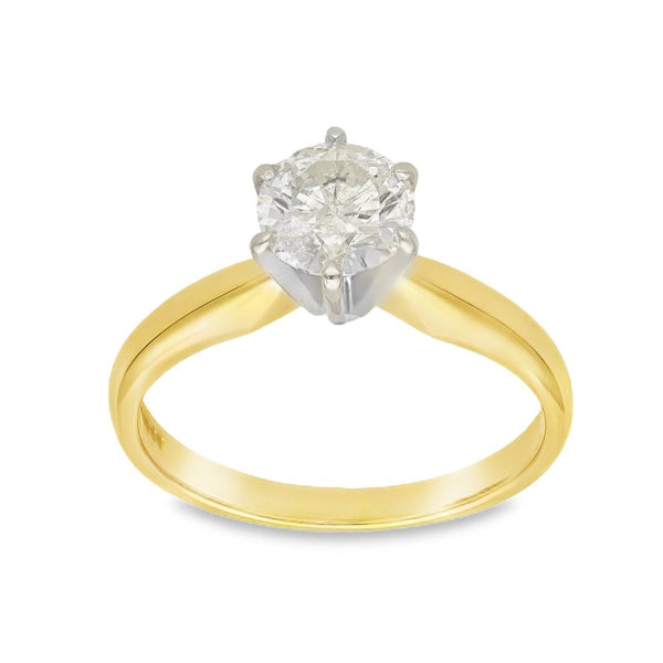 18ct Yellow Gold Diamond Solitaire Engagement Ring - 0.81ct