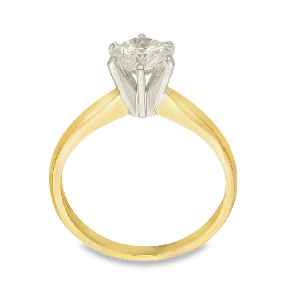 18ct Yellow Gold Diamond Solitaire Engagement Ring - 0.81ct