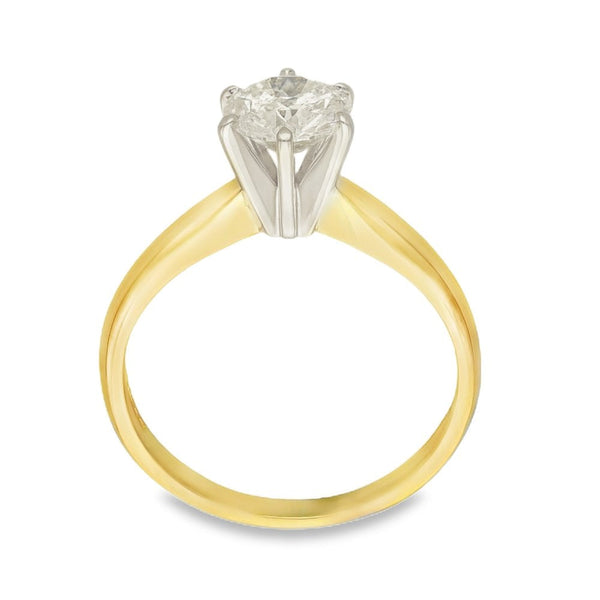 18ct Yellow Gold Diamond Solitaire Engagement Ring - 0.81ct