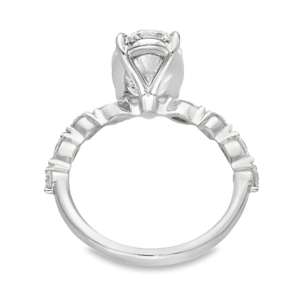 3.30ct Platinum Certified Oval Diamond Engagement Ring - D/VVS2