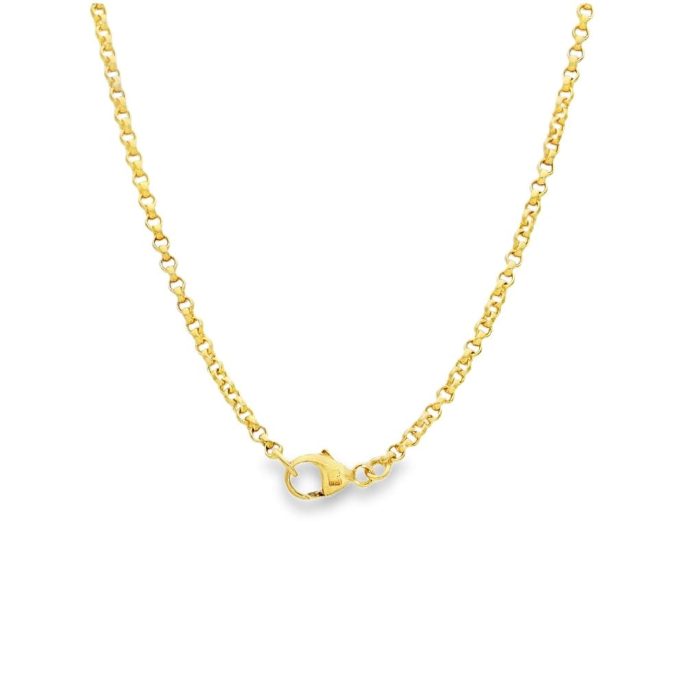 18ct Yellow Gold Diamond Cluster Pendant & Necklace -17" -0.60ct