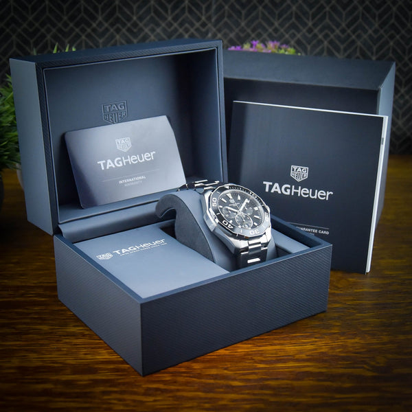 Aquaracer CAY111A – Black Chronograph Dial – Steel Bezel – 2021