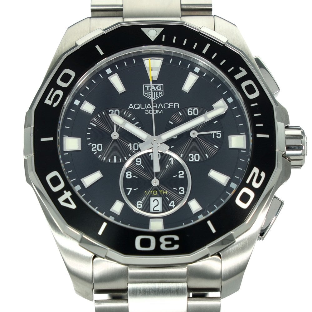 Aquaracer CAY111A – Black Chronograph Dial – Steel Bezel – 2021