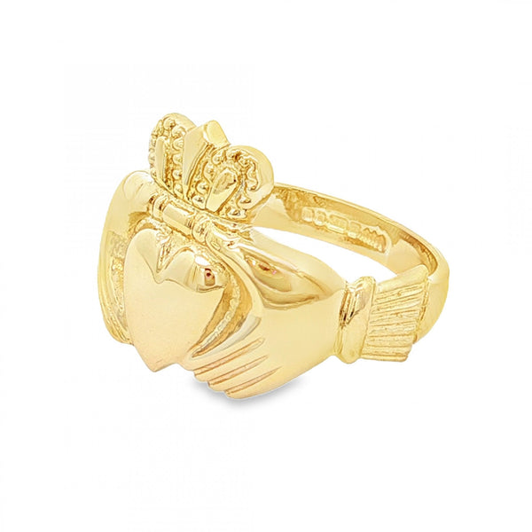 9ct Yellow Gold Claddagh Ring - Size N - 4.4g