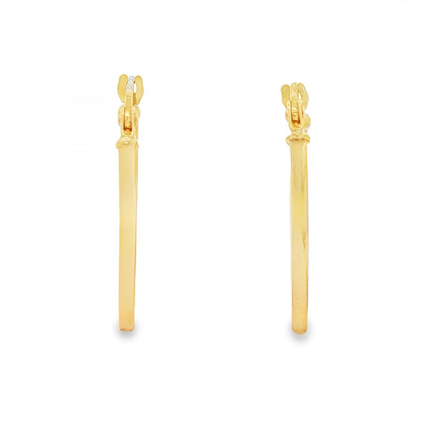 9ct Yellow Gold Diamond-Shape Hoop Earrings - 1.5x22x16mm - 1.1g