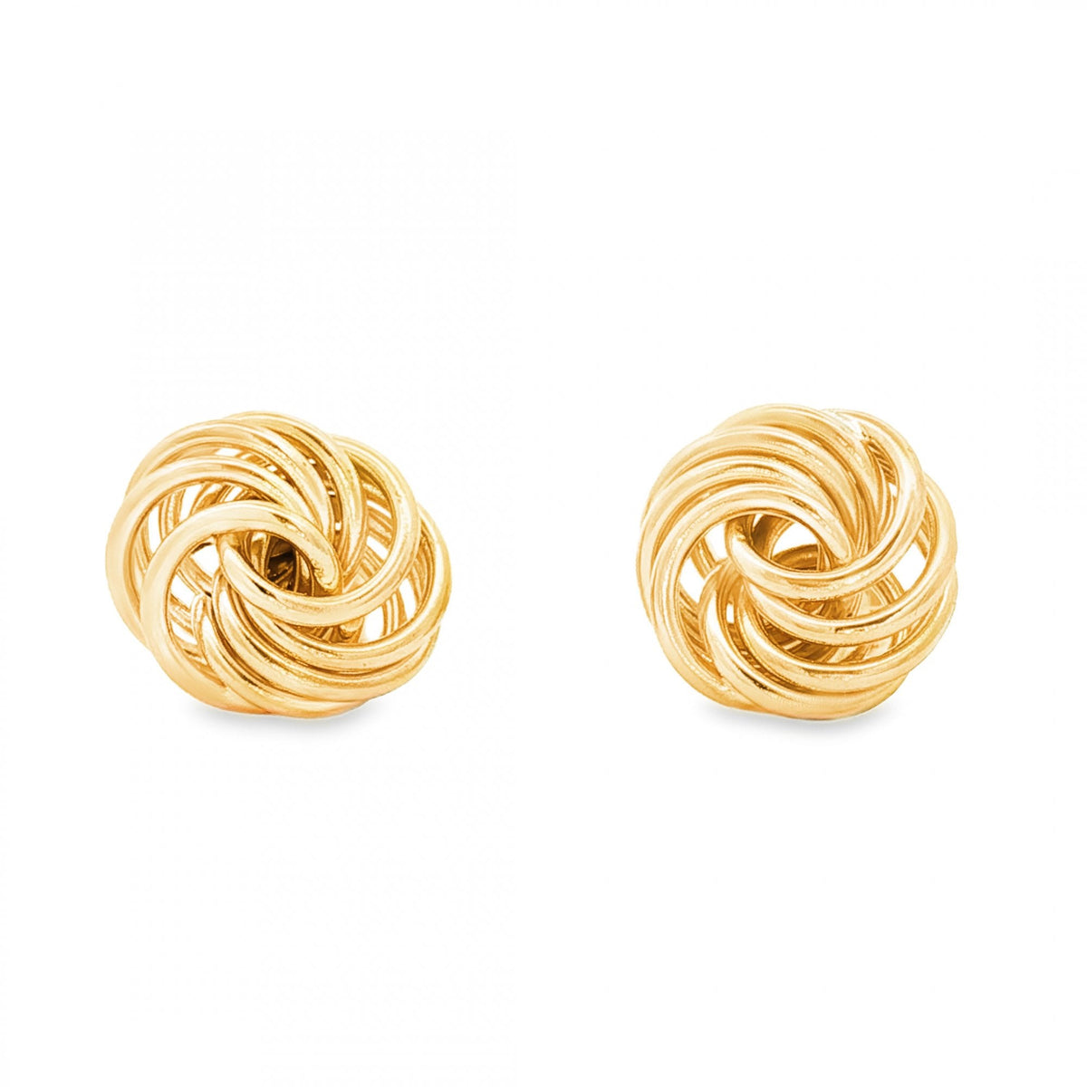 9ct Yellow Gold Knot Stud Earrings - 11x13x4.5mm - 1.8g