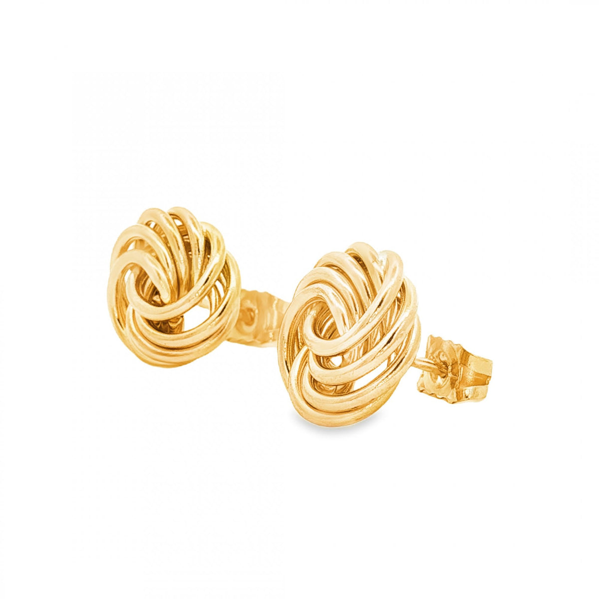 9ct Yellow Gold Knot Stud Earrings - 11x13x4.5mm - 1.8g