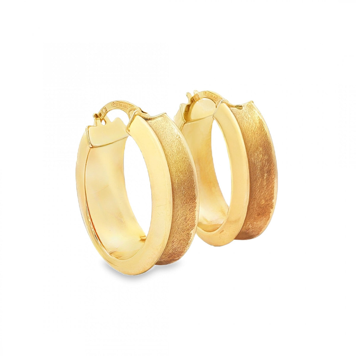 9ct Yellow Gold Oval Hoop Earrings - 8x22x17mm - 3.1g