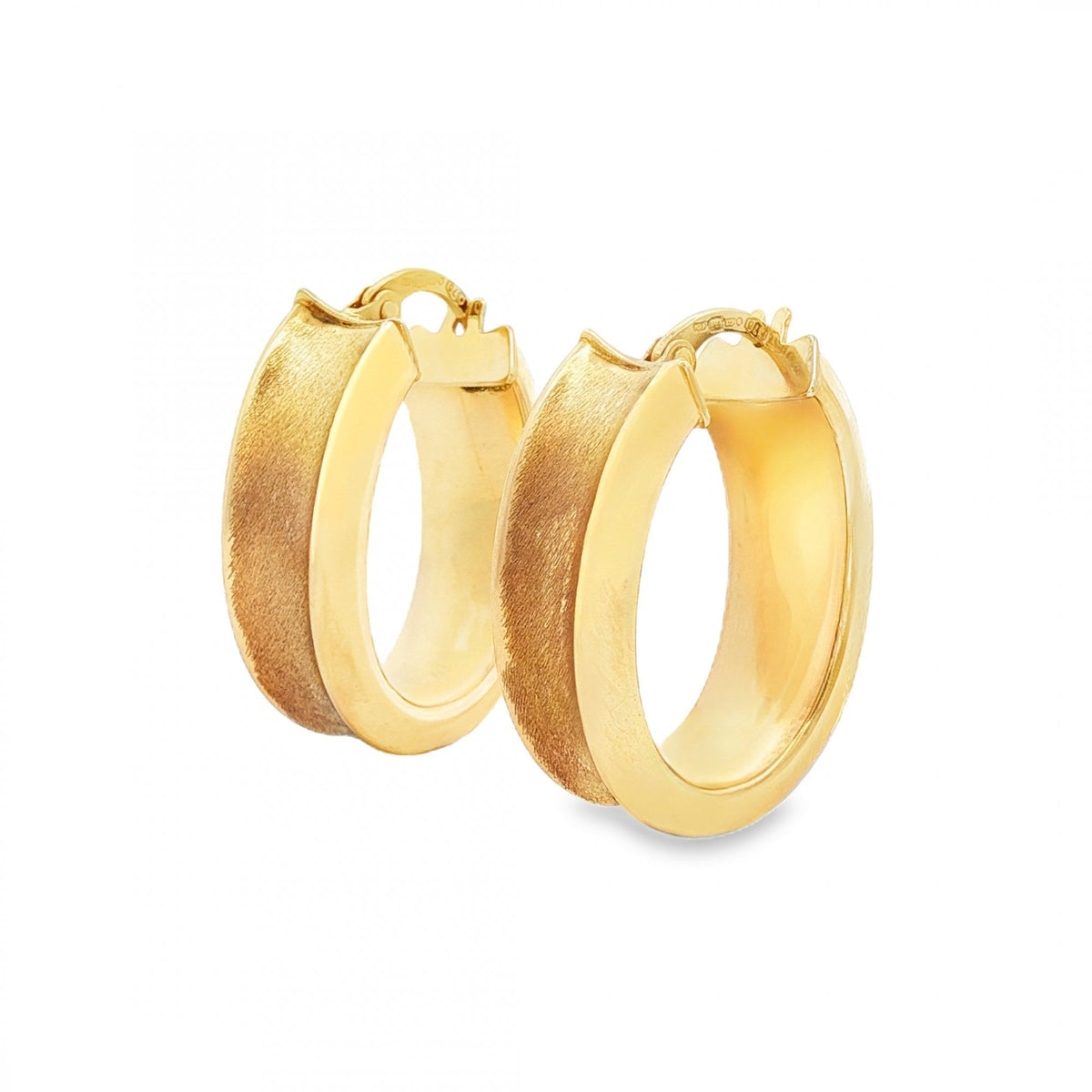 9ct Yellow Gold Oval Hoop Earrings - 8x22x17mm - 3.1g
