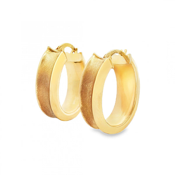 9ct Yellow Gold Oval Hoop Earrings - 8x22x17mm - 3.1g