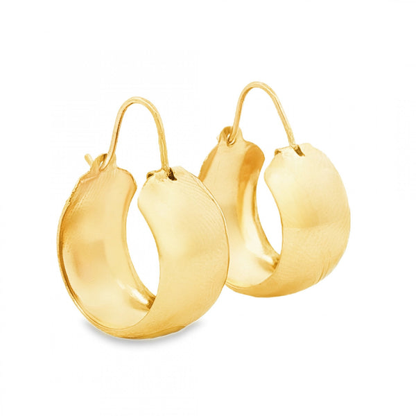 9ct Yellow Gold Wedding Band Hoop Earrings - 9x17x17mm - 2.9g