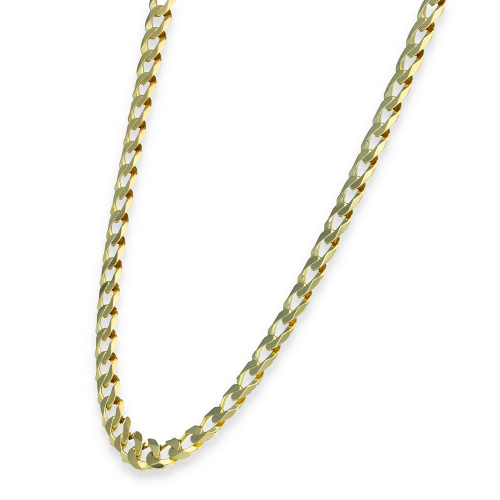 9ct Yellow Gold Flat Curb Chain - 20" - 26.0g
