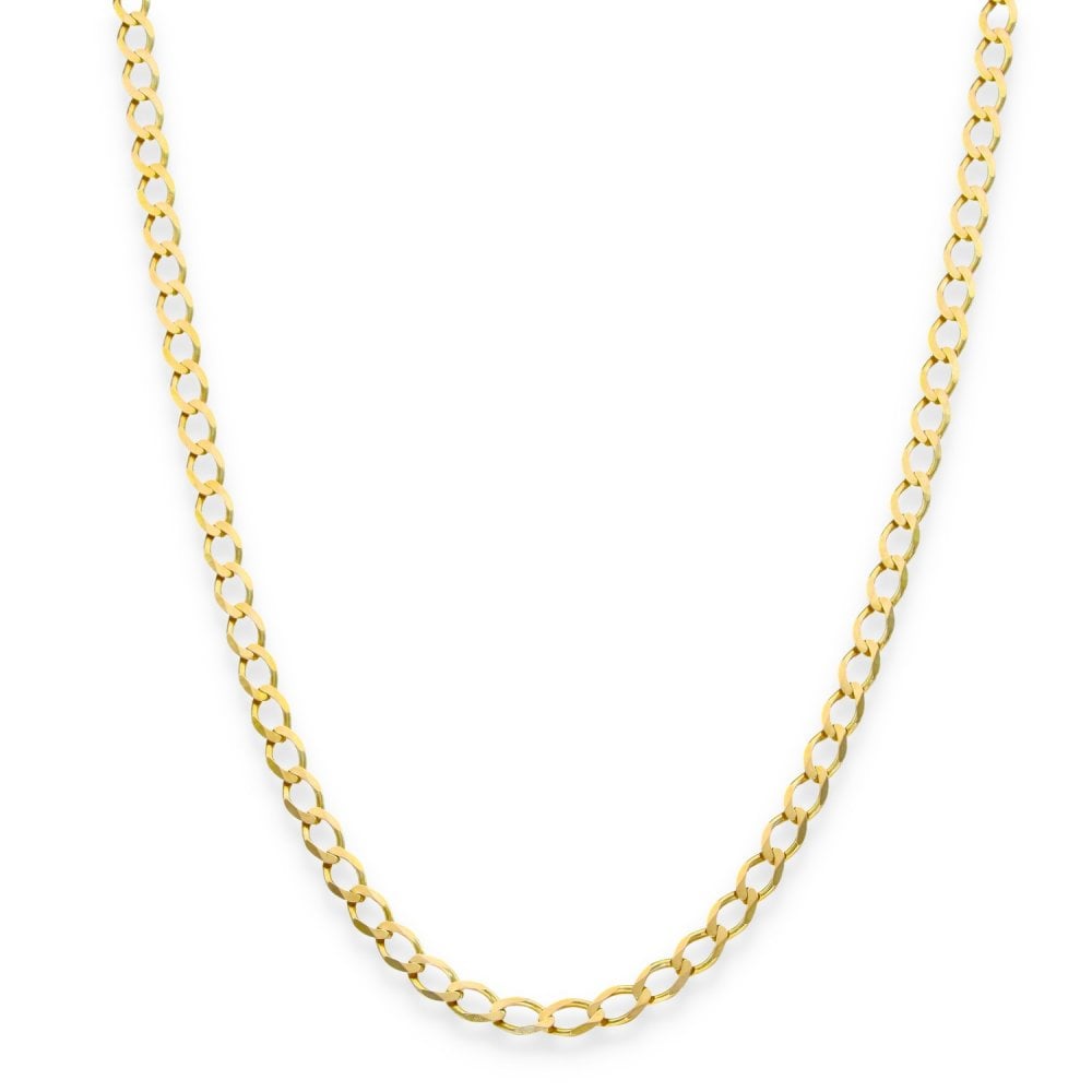 9ct Yellow Gold Flat Curb Chain - 20" - 7.4g