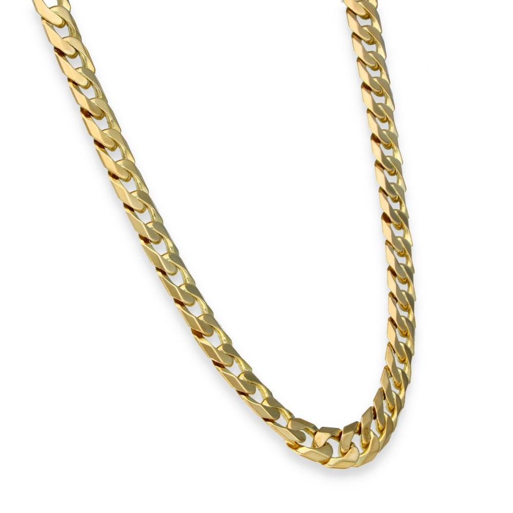 9ct Yellow Gold Heavy Flat Curb Chain - 20" - 59.4g