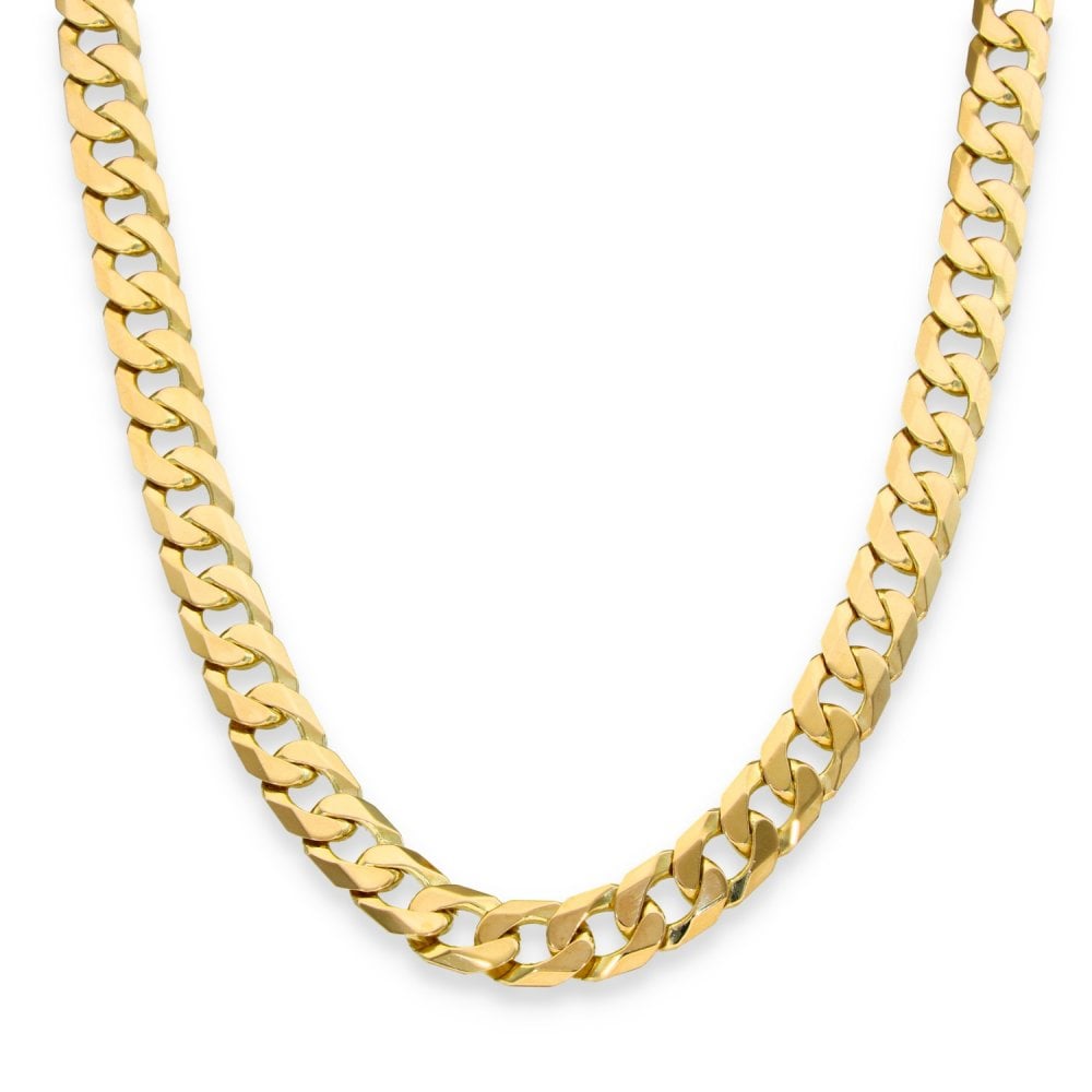 9ct Yellow Gold Heavy Flat Curb Chain - 20" - 59.4g