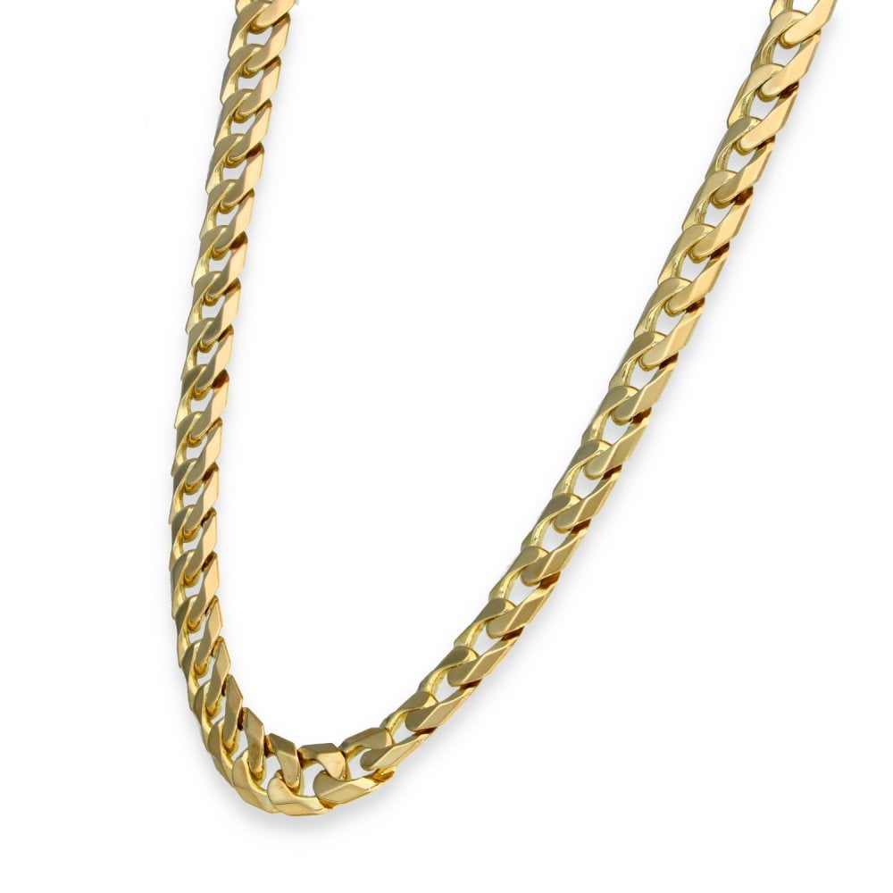 9ct Yellow Gold Heavy Flat Curb Chain - 20" - 59.4g