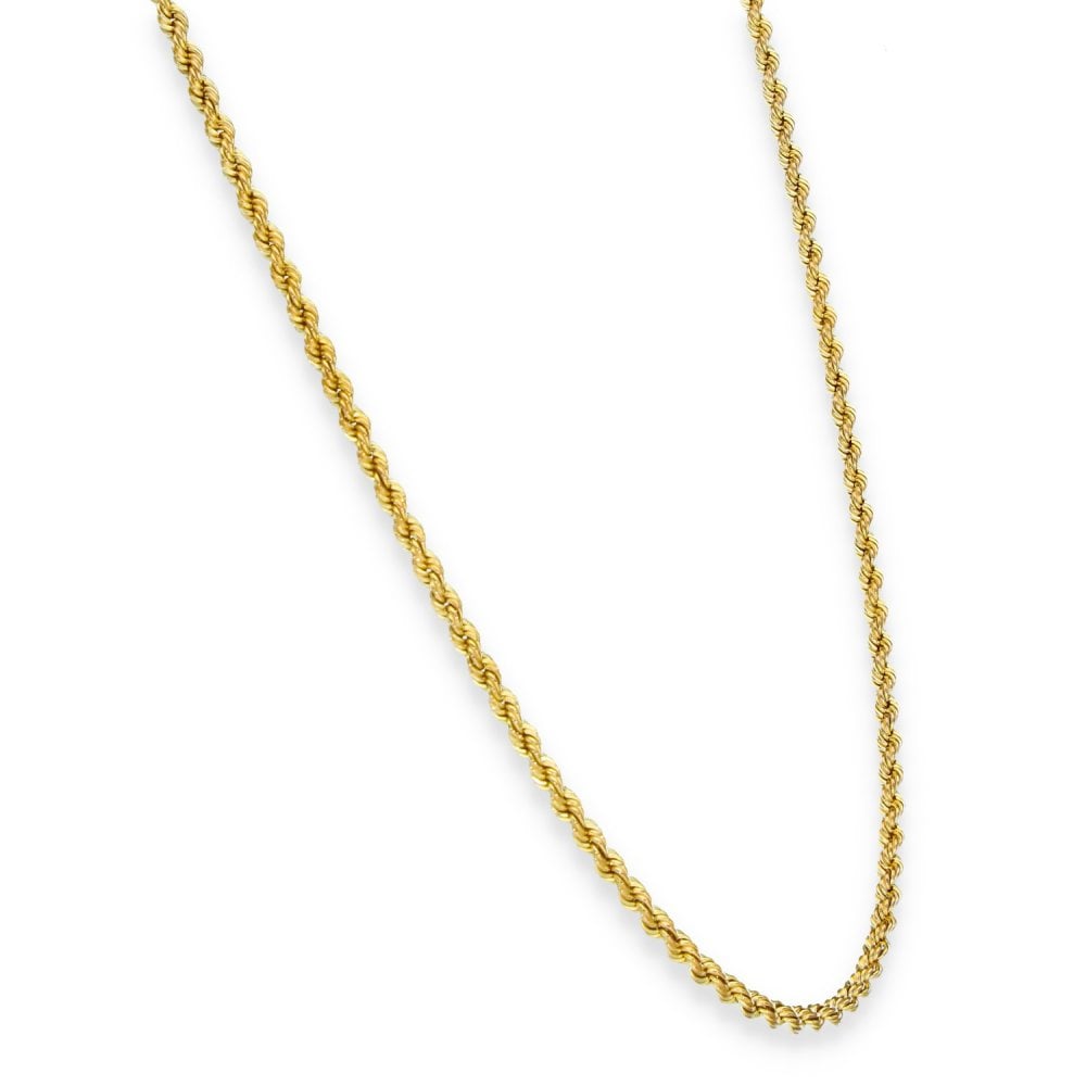9ct Yellow Gold Hollow Rope Chain - 24" - 2.5g