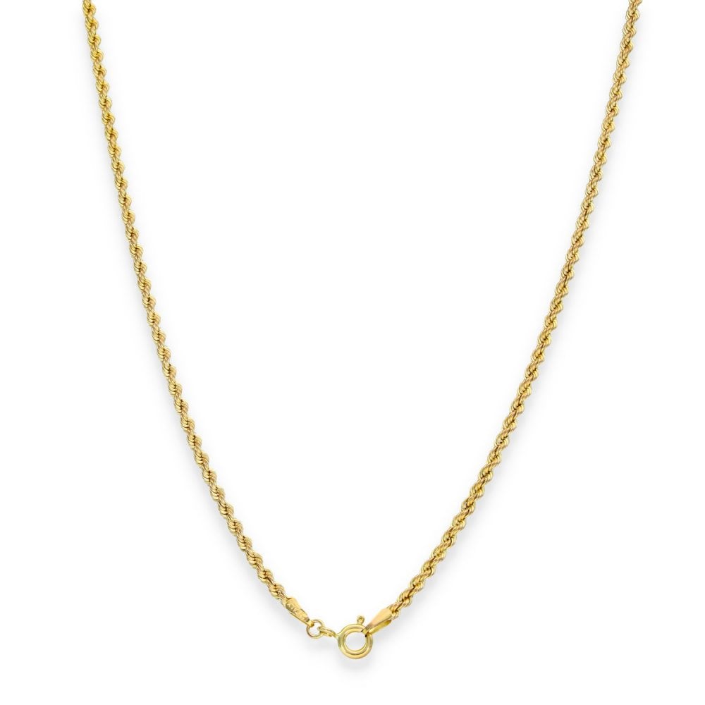 9ct Yellow Gold Hollow Rope Chain - 24" - 2.5g