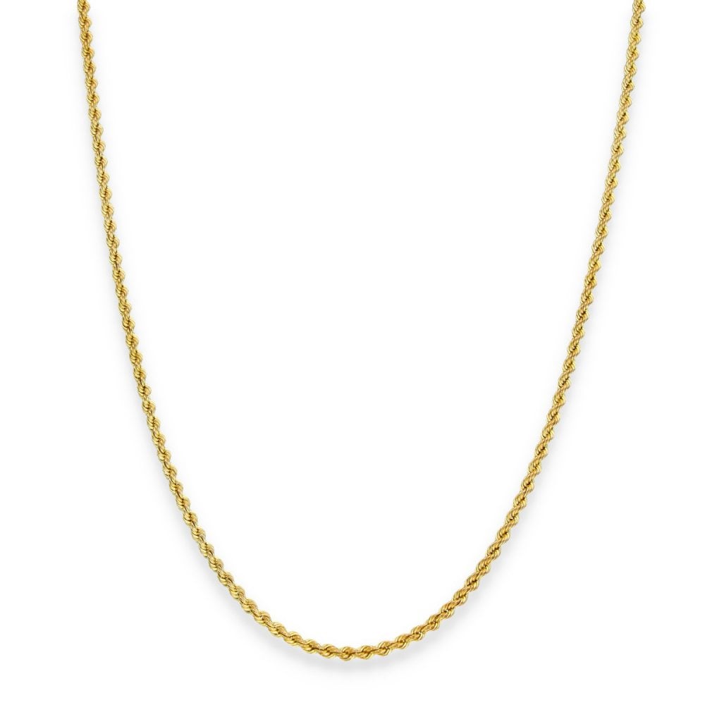 9ct Yellow Gold Hollow Rope Chain - 24" - 2.5g