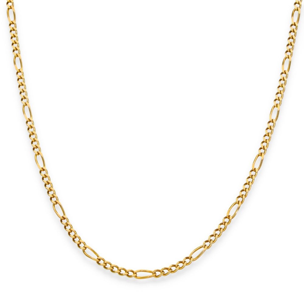9ct Yellow Gold Fine Figaro Chain - 26" - 7.9g