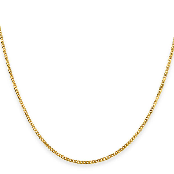 9ct Yellow Gold Fine Closed Curb Chain - 18" - 2.5g