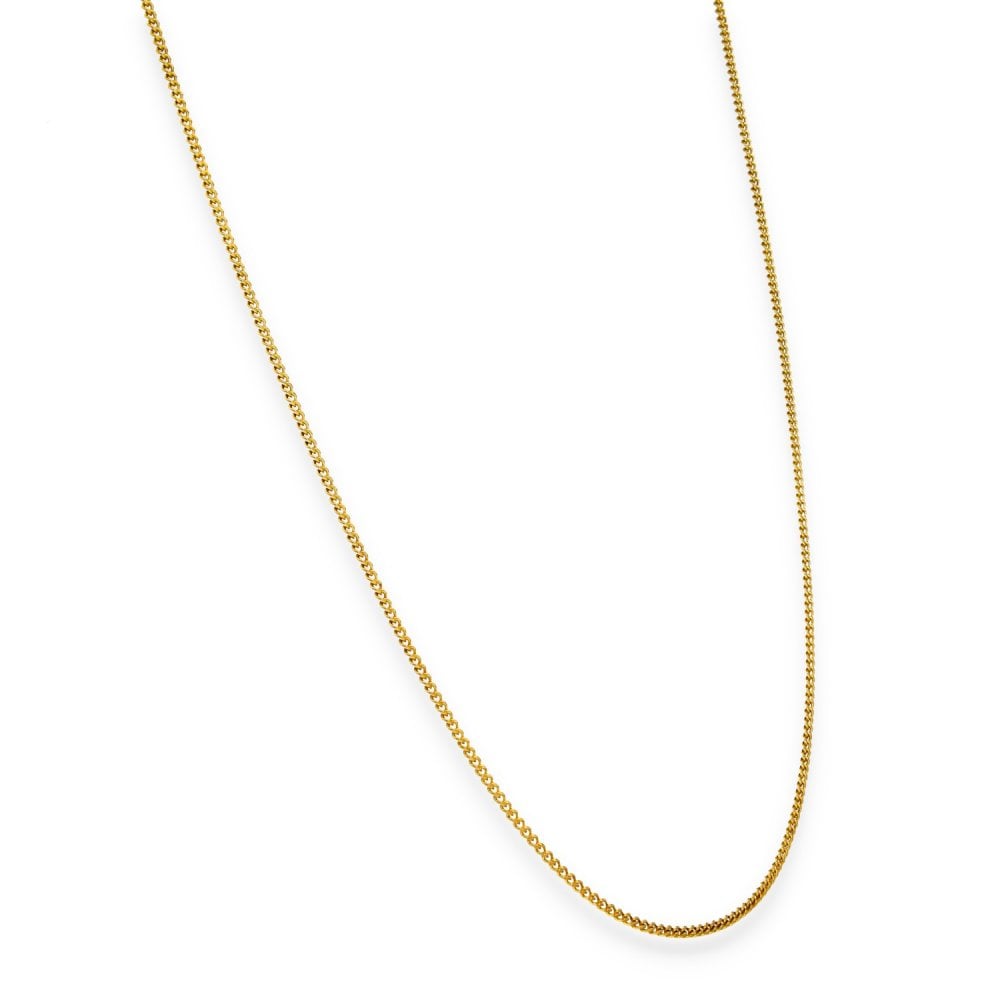 9ct Yellow Gold Fine Closed Curb Chain - 18" - 2.5g