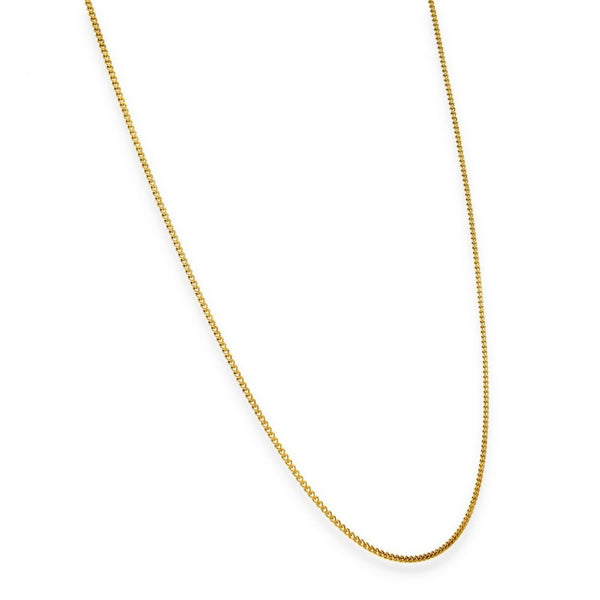 9ct Yellow Gold Fine Closed Curb Chain - 18" - 2.5g