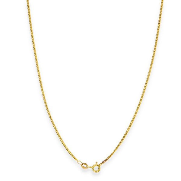 9ct Yellow Gold Fine Closed Curb Chain - 18" - 2.5g