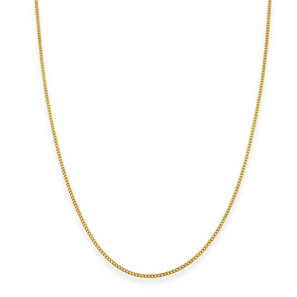 9ct Yellow Gold Fine Closed Curb Chain - 18" - 2.5g