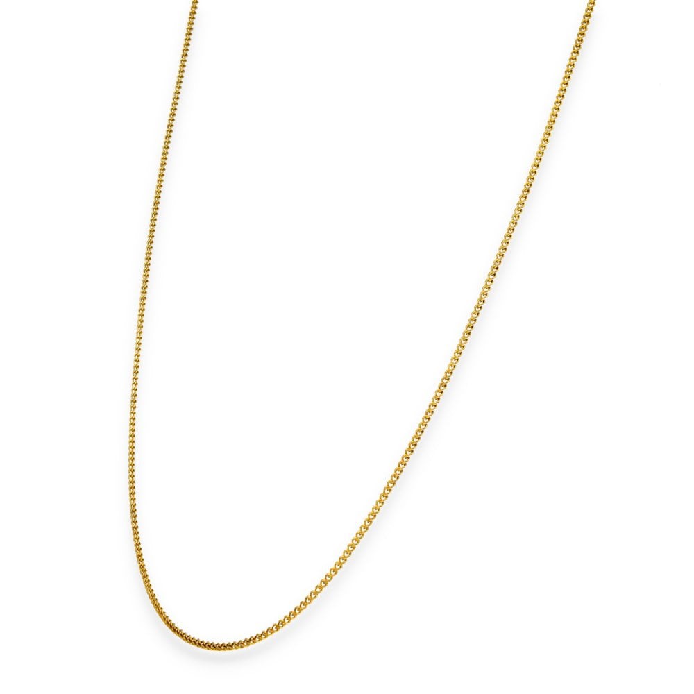 9ct Yellow Gold Fine Closed Curb Chain - 18" - 2.5g